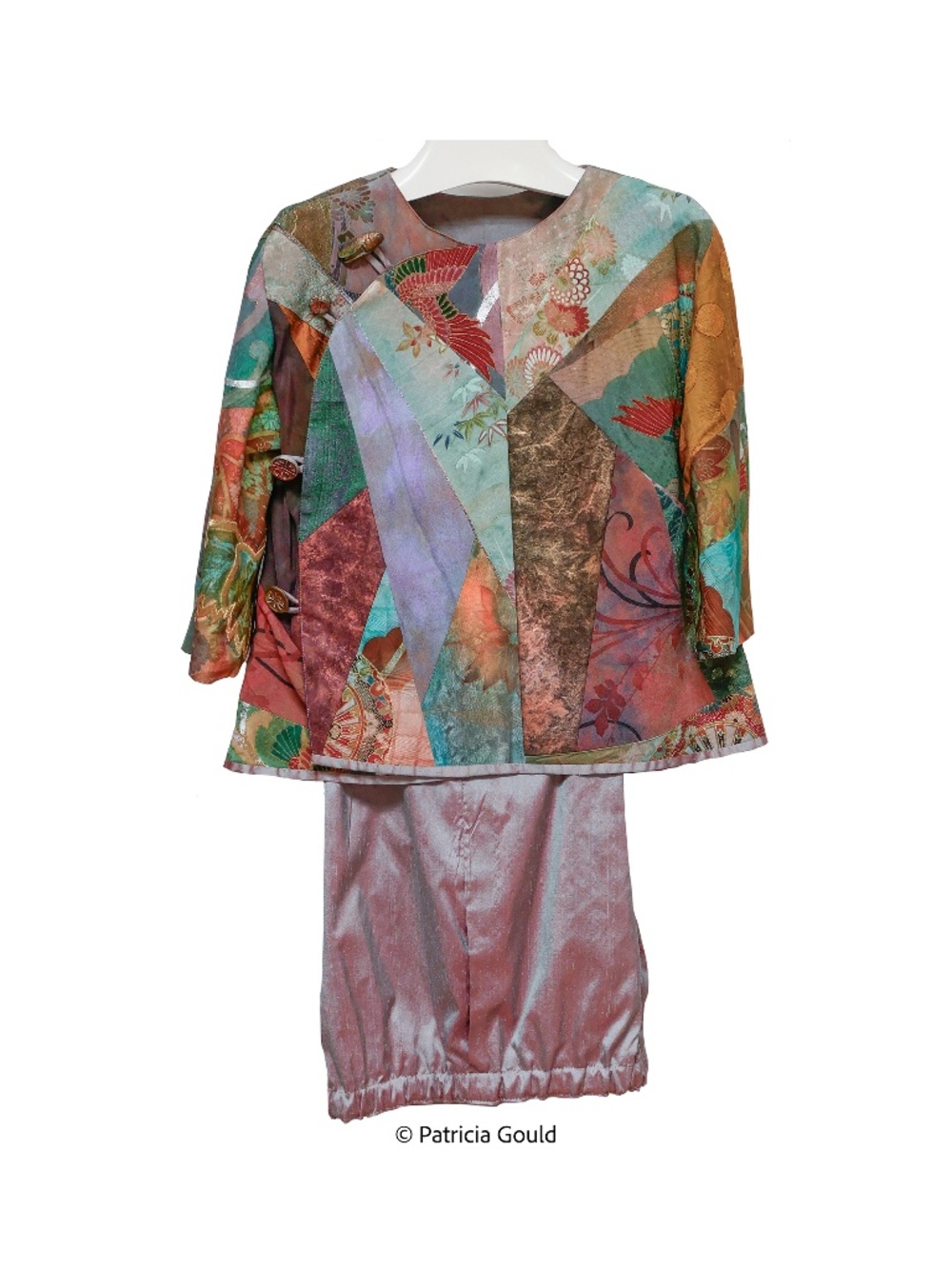 New - Bamboo Evening - ensemble - Jacket, slacks, purse - One of a kind